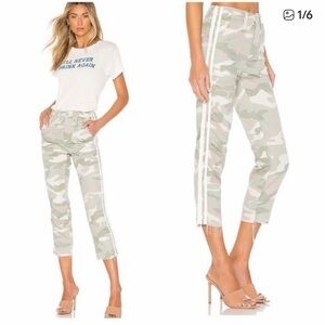 Mother The Shaker Chop Crop Fray pant in Desert Print camouflage